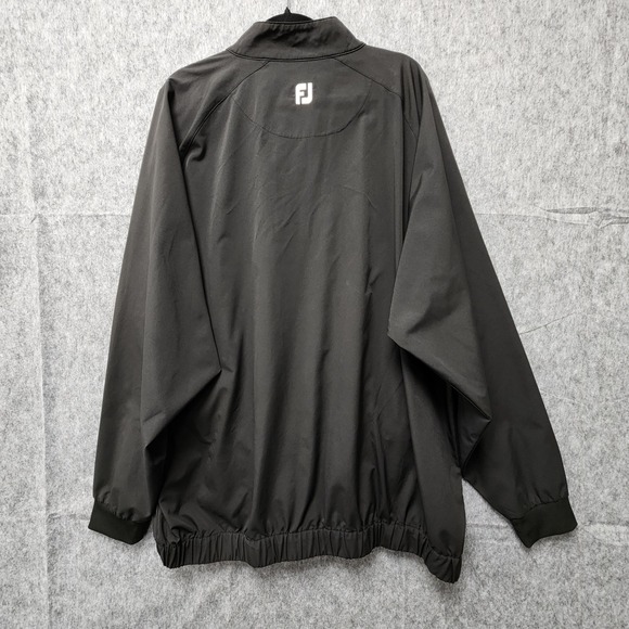 Foot Joy Windbreaker Jacket Men 2XL Black 1/2 Zip Long Sleeve Golf Elastic Cuffs - Picture 4 of 7